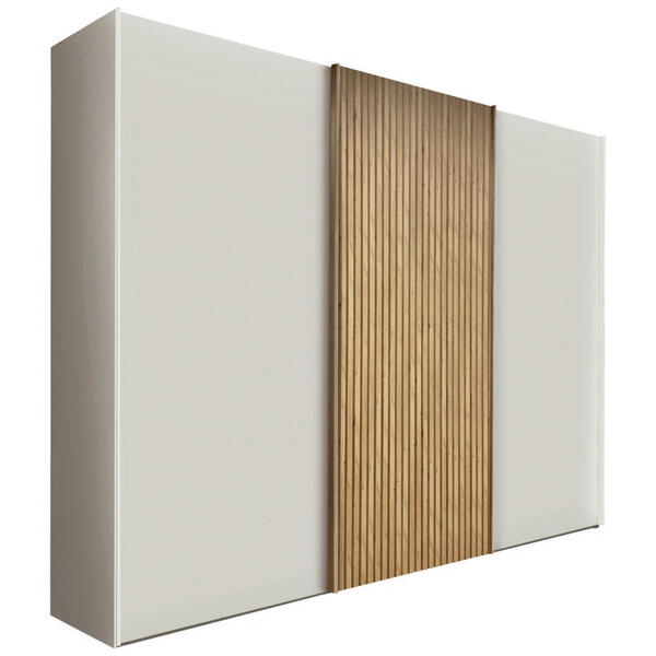 Bild 1 von Novel Schwebetürenschrank, Weiß, Eiche Bianco, Holzwerkstoff, 6 Fächer, 300x217x67 cm, Typenauswahl, Beimöbel erhältlich, umfangreiches Zubehör in verschiedenen Größen Holzdekoren erhältlich