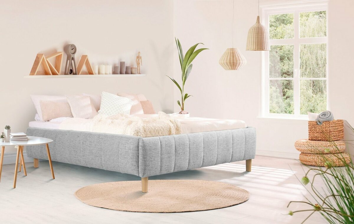 Bild 1 von Andas Polsterbett Tarje, in 5 Breiten, auch in Überlänge 220 cm, incl. Roll-Lattenrost, Grau