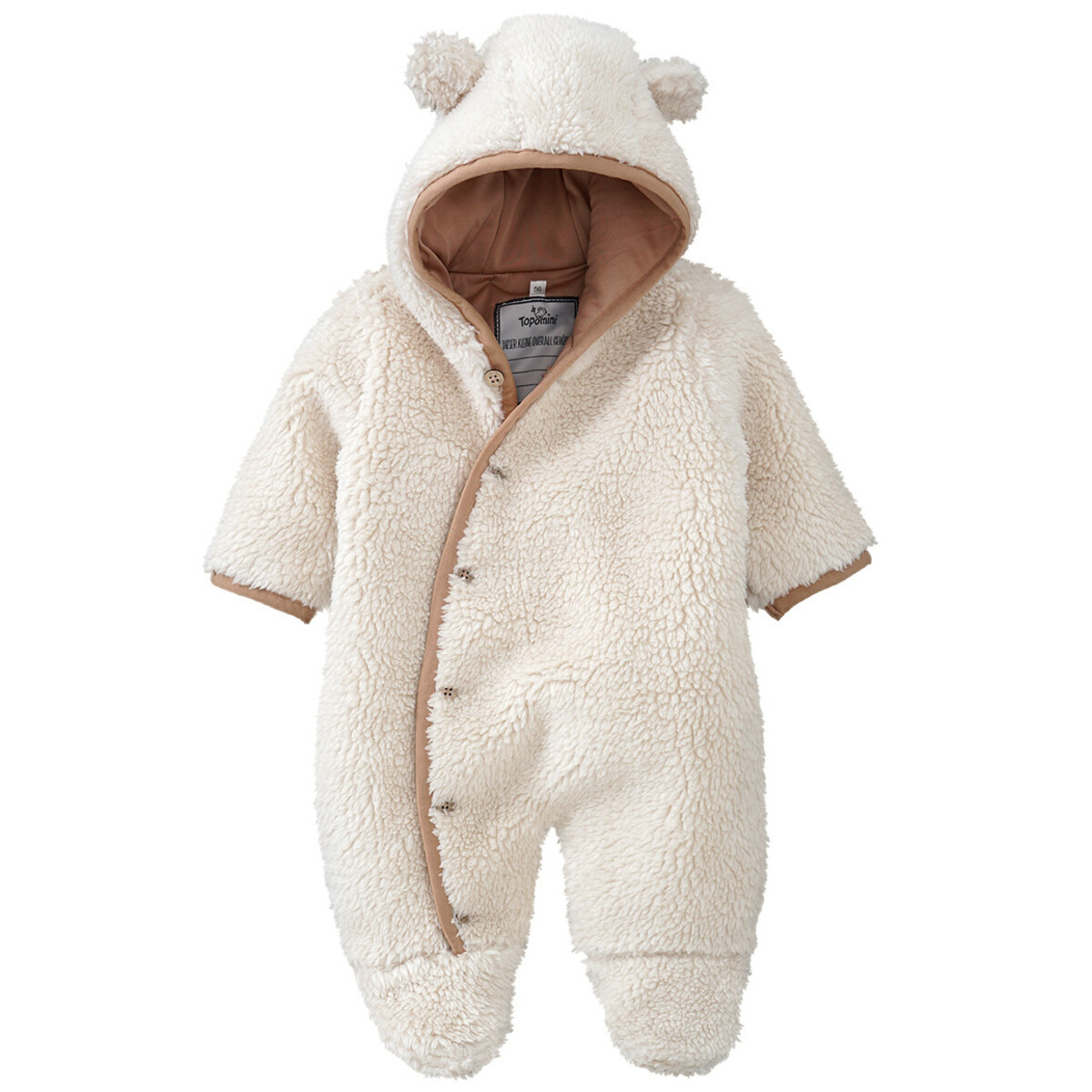 Bild 1 von Newborn Kuscheloverall mit Knöpfung CREMEWEISS