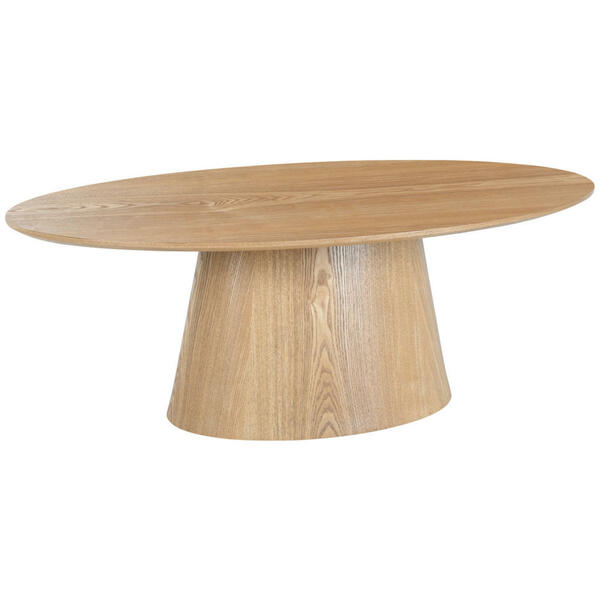 Bild 1 von Mid.you Couchtisch, Eiche, Holz, Eiche, furniert, oval, Säule, 110x40x60 cm, Wohnzimmer, Wohnzimmertische, Couchtische