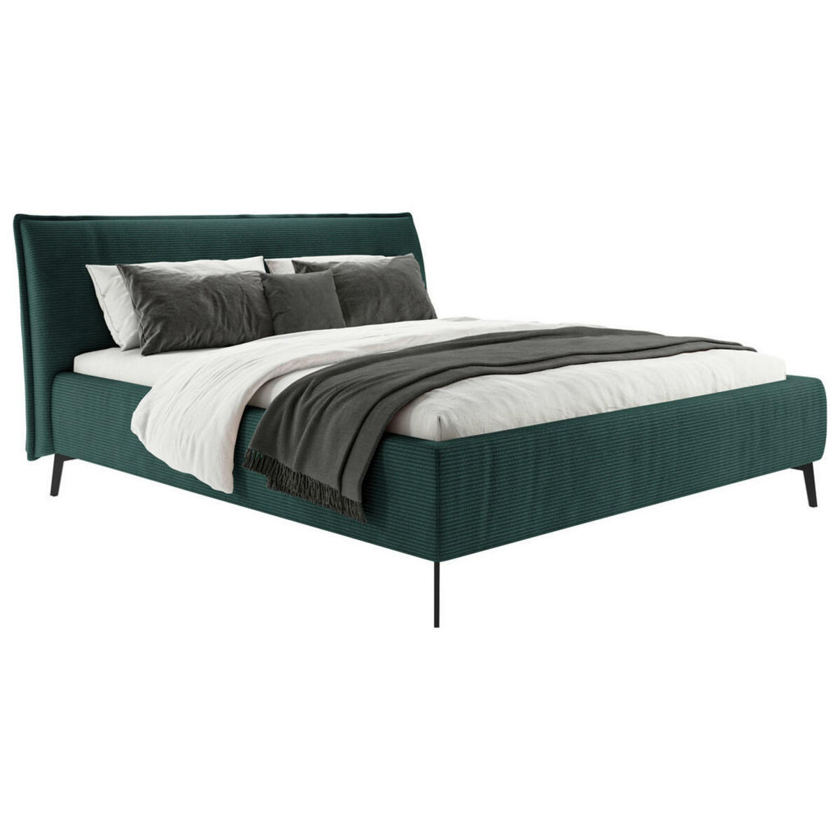 Bild 1 von Lomoco Polsterbett, Waldgrün, Textil, 180x200 cm, Blauer Engel, Goldenes M, Oeko-Tex® Standard 100, DGM-Emissionslabel, Über- und Sondergrößen erhältlich, gepolstertes Kopfteil, Lattenrosthöhe