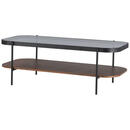 Bild 1 von Mid.you Couchtisch, Schwarz, Eiche, Metall, Glas, rechteckig, Rundrohr, 120x43x58 cm, Wohnzimmer, Wohnzimmertische, Couchtische