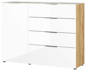 Sideboard Oakland in Weiß/Eichefarben, Weiß, Eichefarben