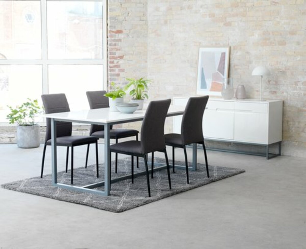 Bild 2 von Esszimmerstuhl TRUSTRUP grauer Stoff/schwarz