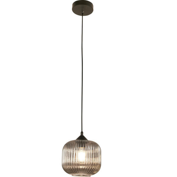 Bild 1 von Fabas Luce Pendelleuchte Dock, Grau, Schwarz, Metall, Glas, 200 cm, ISO 9001, höhenverstellbar, Lampen & Leuchten, Leuchtenserien