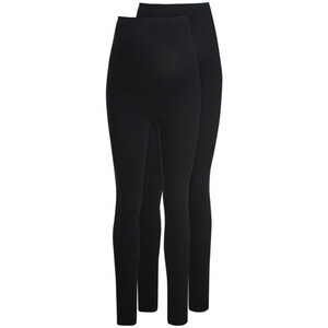 2 Damen Umstands-Leggings im Doppelpack SCHWARZ