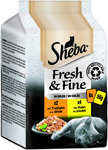 Sheba Multipack Fresh & Fine 36x50g in Gelee Huhn & Truthahn