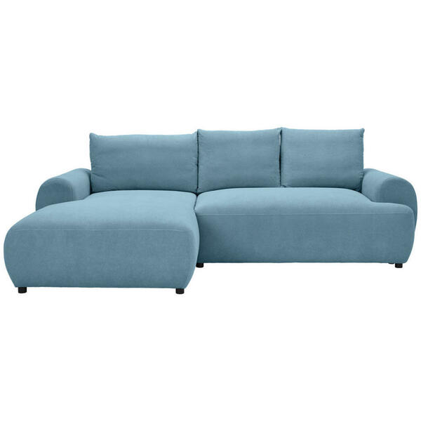 Bild 1 von Carryhome Ecksofa, Blau, Textil, 3-Sitzer, Füllung: Polyurethan (Pur), Ottomane links, L-Form, 265x175 cm, Stoffauswahl, Liegefunktion, seitenverkehrt erhältlich, Rücken echt, Wohnzimmer, Sofas &