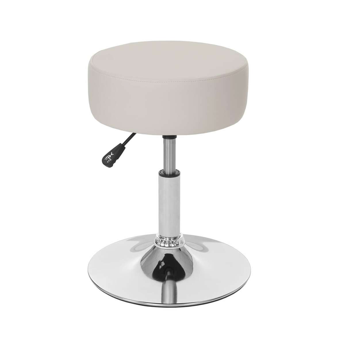 Bild 1 von Hocker MCW-C22, Sitzhocker Schminkhocker, höhenverstellbar Ø 35cm ~ Kunstleder, creme