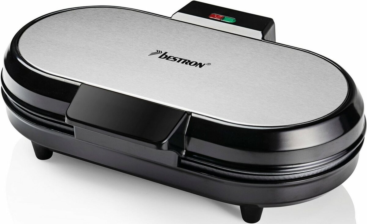 Bild 1 von bestron 2-in-1-Kombi-Waffeleisen ADWM730S, 1200 W, Doppelwaffeleisen für Herzwaffeln, Backampel & Antihaftbeschichtung