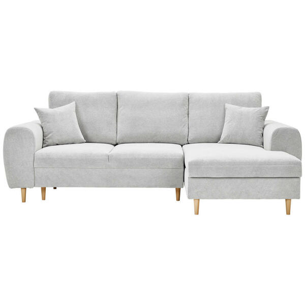 Bild 1 von Carryhome Ecksofa, Creme, Textil, Buche, vollmassiv, 3-Sitzer, Füllung: Polyurethan (PUR),Polyurethan (Pur), Ottomane rechts, L-Form, 250x145 cm, Fußauswahl, Stoffauswahl, Liegefunktion, seitenverk