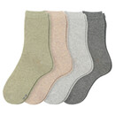 Bild 1 von 4 Paar Damen Socken in verschiedenen Farben HELLGRAU / HELLOLIV / BEIGE / DUNKELGRAU