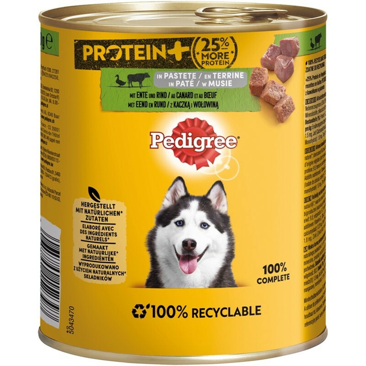 Bild 1 von Pedigree Dose Protein+ in Pastete 12x800g Rind mit Ente