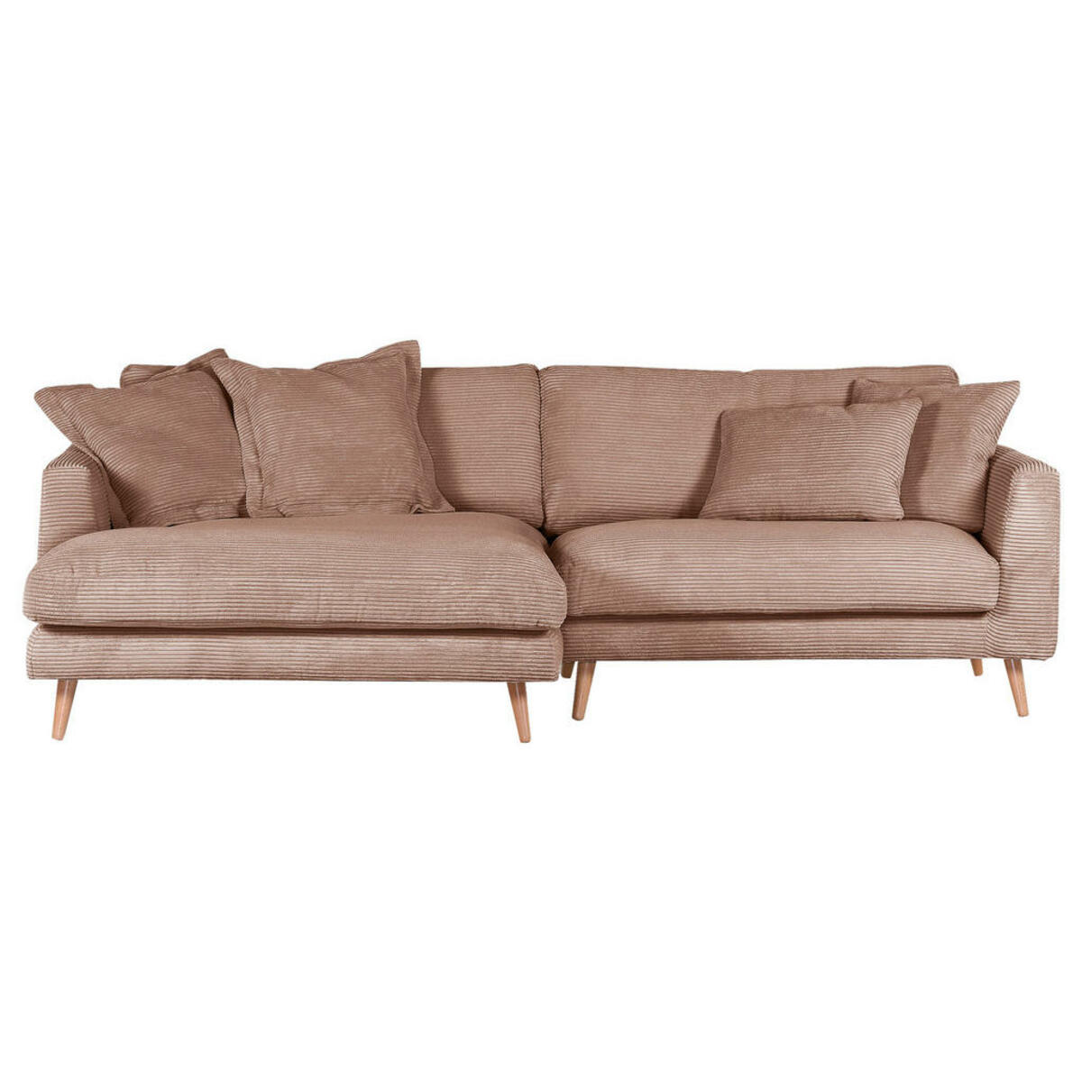 Bild 1 von Landscape Ecksofa Amaro, Altrosa, Textil, 3-Sitzer, Ottomane links, L-Form, 270x140 cm, Stoffauswahl, seitenverkehrt erhältlich, Rücken echt, Armteil links, rechts, Wohnzimmer, Sofas & Couches, Woh