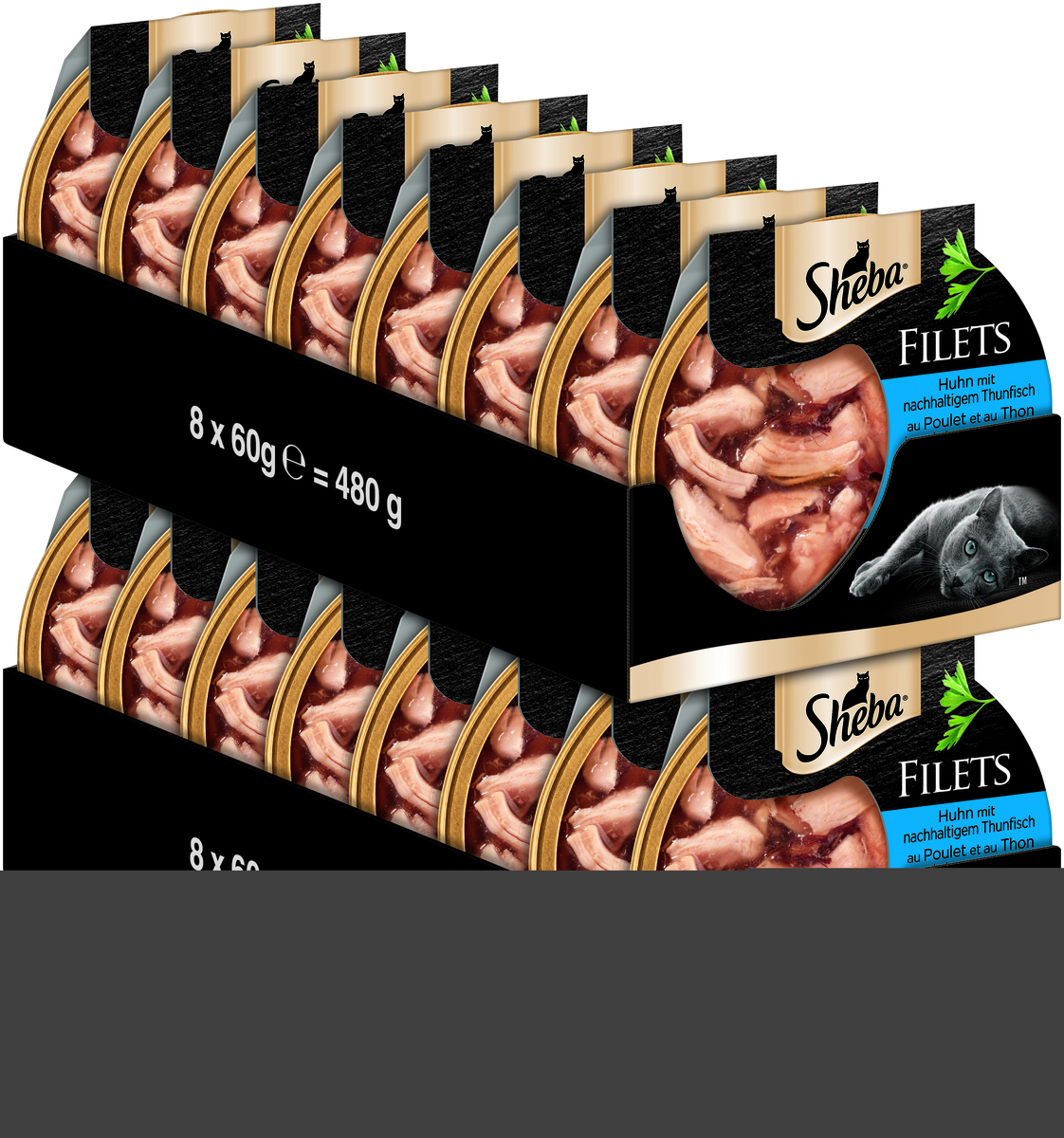 Bild 1 von Sheba Filets Thunfisch & Huhn 16x60 g