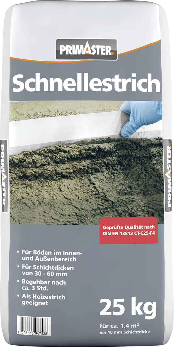 Bild 1 von Primaster Schnellestrich 25 kg grau 4,0 mm