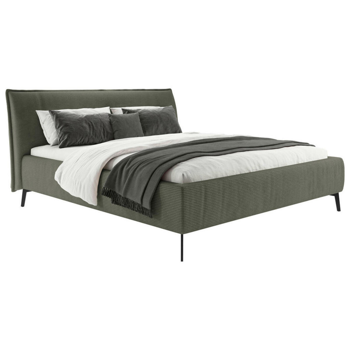 Bild 1 von Lomoco Polsterbett, Olivgrün, Textil, 180x200 cm, Blauer Engel, Goldenes M, Oeko-Tex® Standard 100, DGM-Emissionslabel, Über- und Sondergrößen erhältlich, gepolstertes Kopfteil, Lattenrosthöhe