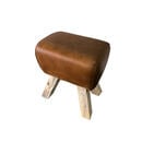 Bild 1 von Livetastic Hocker, Braun, Holz, Leder, Echtleder, Ziegenleder, Mangoholz, massiv, rechteckig, 42x45x35 cm, Wohnzimmer, Hocker, Sitzhocker