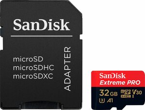 Sandisk Extreme® PRO microSDHC™ UHS-I 32 GB Speicherkarte (32 GB, UHS Class 3, 100 MB/s Lesegeschwindigkeit)