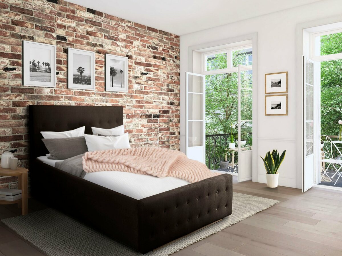 Bild 1 von Home affaire Polsterbett Vaine, in 5 Breiten, auch in Länge 220 cm, incl. Roll-Lattenrost, Braun