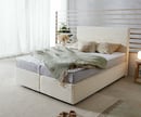 Bild 1 von Boxspringbett Dream-Well Plüsch-Cord Beige 140x200 cm TFK-Matratze Visco-Topper