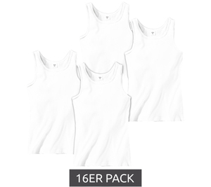 16er Pack LeGiorgio Herren Achsel-Hemd aus 100% Baumwolle Doppelripp-Shirts Weiß