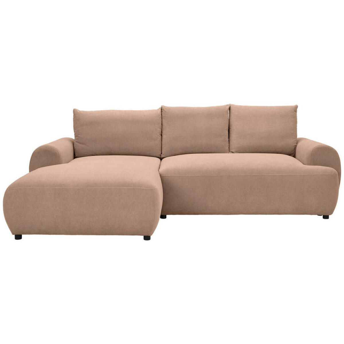 Bild 1 von Carryhome Ecksofa, Altrosa, Textil, 3-Sitzer, Füllung: Polyurethan (Pur), Ottomane links, L-Form, 265x175 cm, Stoffauswahl, Liegefunktion, seitenverkehrt erhältlich, Rücken echt, Wohnzimmer, Sofas