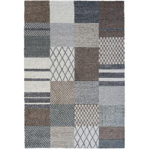 Novel Webteppich Mehari, Creme, Grau, Grün, Textil, Patchwork, rechteckig, 80 cm, Oeko-Tex® Standard 100, für Fußbodenheizung geeignet, Teppiche & Böden, Teppiche, Moderne Teppiche