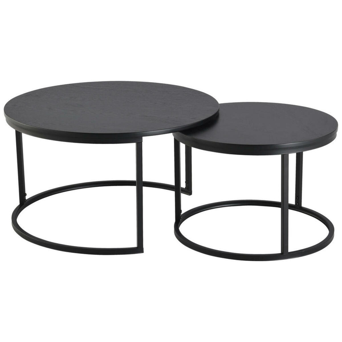 Bild 1 von Mid.you Couchtisch, Walnuss, Metall, rund, rund, 80x60x45 cm, Wohnzimmer, Wohnzimmertische, Couchtische