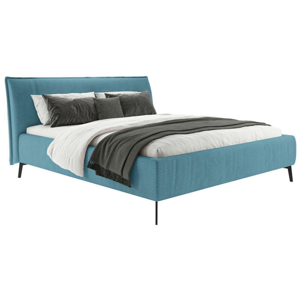 Bild 1 von Lomoco Polsterbett, Petrol, Textil, 160x200 cm, Blauer Engel, Goldenes M, Oeko-Tex® Standard 100, DGM-Emissionslabel, Über- und Sondergrößen erhältlich, gepolstertes Kopfteil, Lattenrosthöhe in