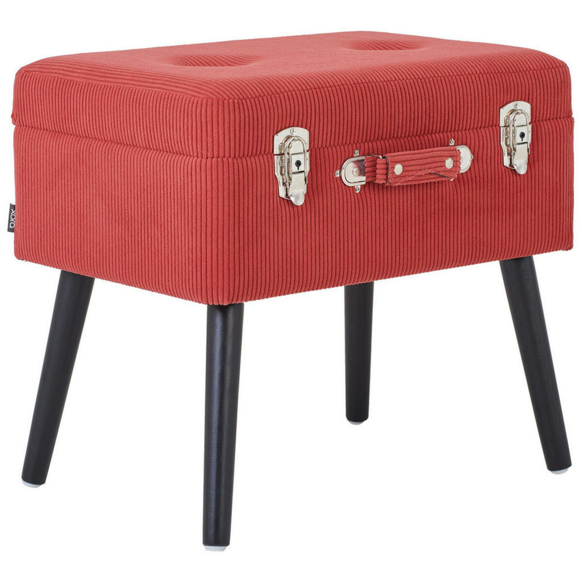 Bild 1 von Xora Hocker, Rot, Schwarz, Holz, Textil, Kiefer, massiv, rechteckig, 50x46x35 cm, erweiterbar (Typenauswahl), Stauraum, Wohnzimmer, Hocker, Sitzhocker