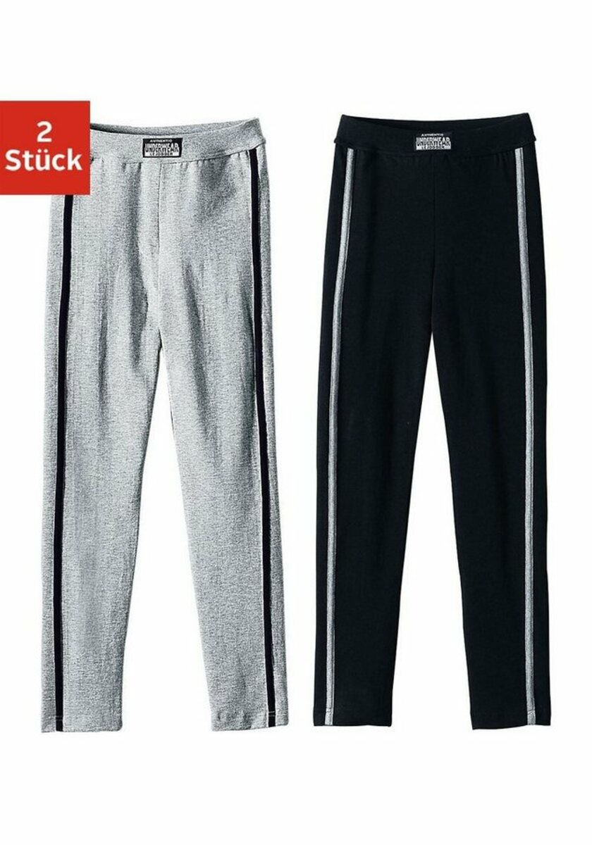 Bild 1 von AUTHENTIC UNDERWEAR Leggings (2er-Pack) ideal für kalte Tage, mit sportlichen Streifen seitlich