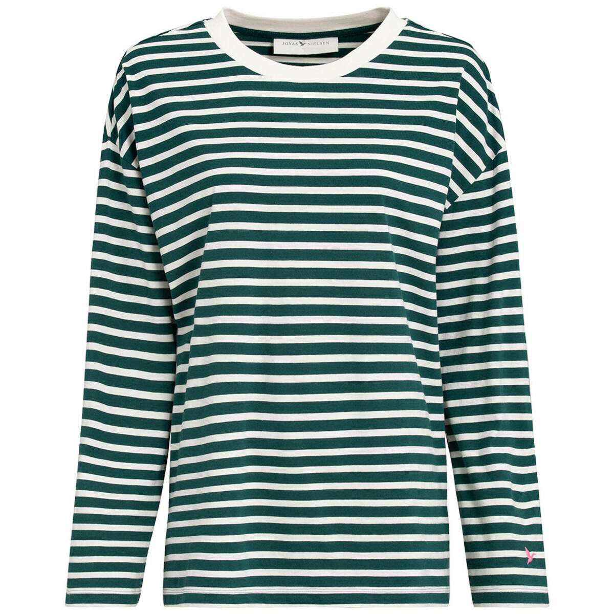 Bild 1 von Damen Langarmshirt im Ringel-Look DUNKELGRÜN / WEISS