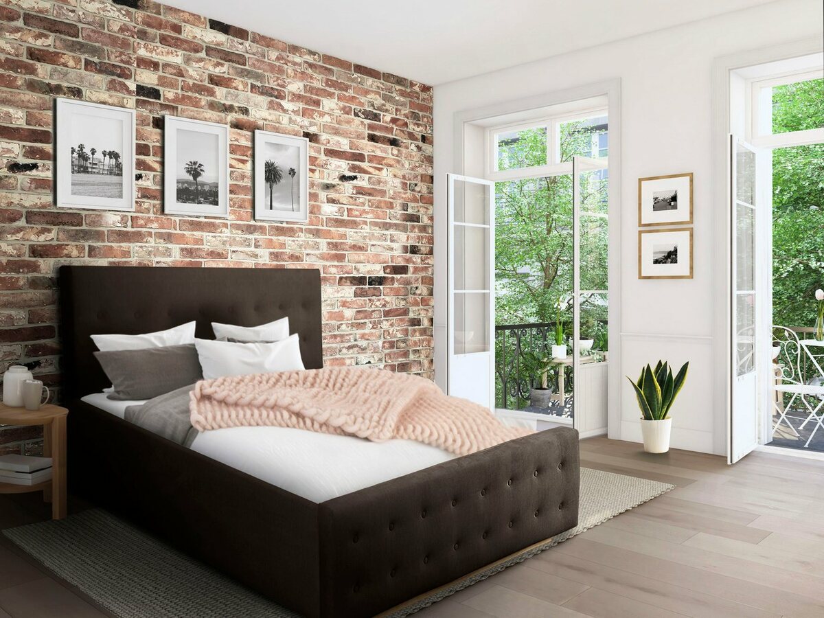 Bild 1 von Home affaire Polsterbett Vaine, in 5 Breiten, auch in Länge 220 cm, incl. Roll-Lattenrost, Braun