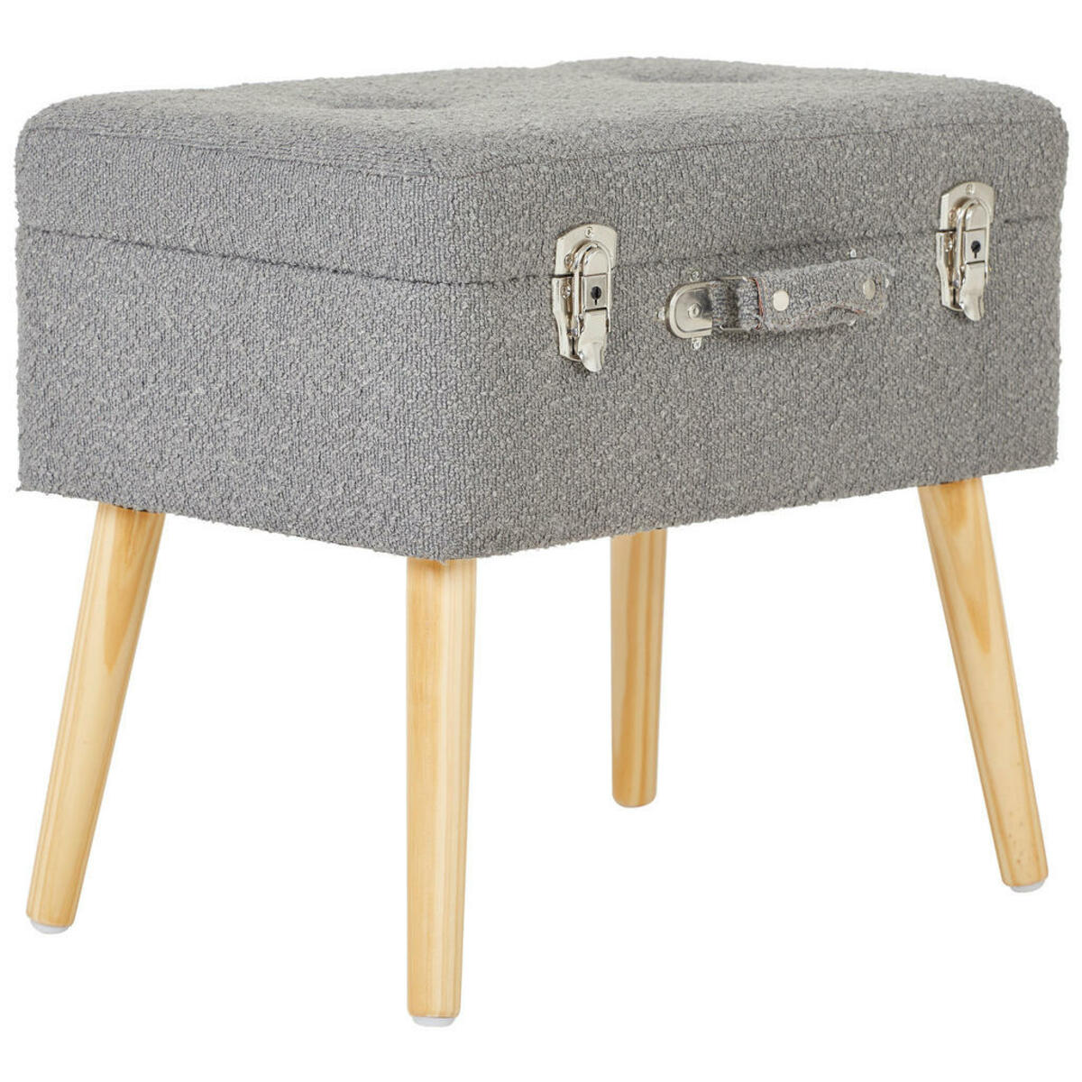 Bild 1 von Xora Hocker, Grau, Hellbraun, Holz, Textil, Kiefer, massiv, rechteckig, 50x46x35 cm, erweiterbar (Typenauswahl), Stauraum, Wohnzimmer, Hocker, Sitzhocker