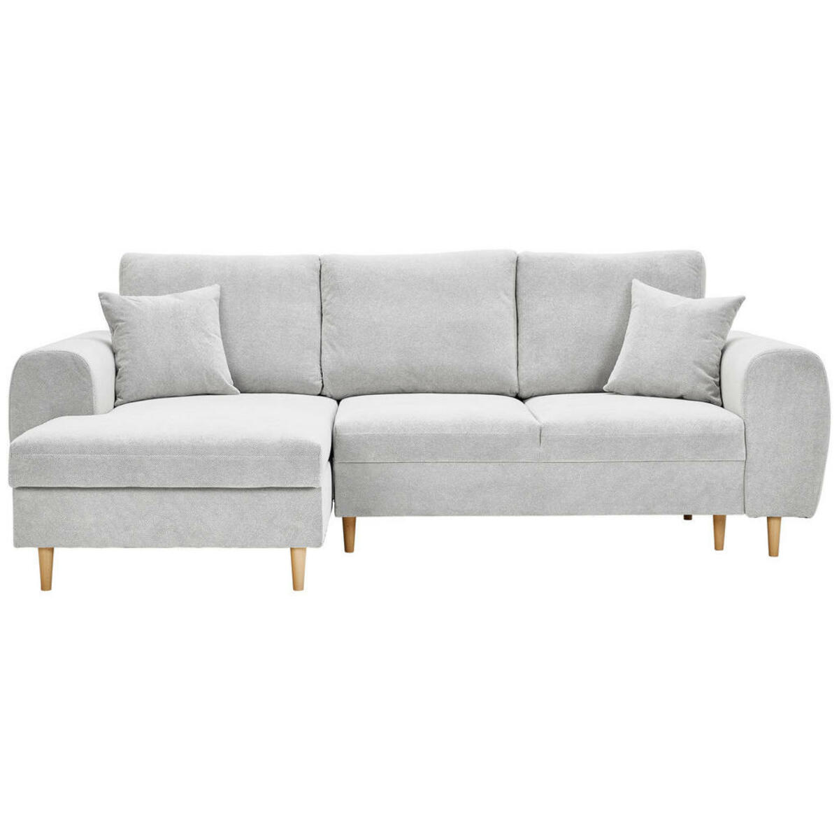 Bild 1 von Carryhome Ecksofa, Creme, Textil, Buche, vollmassiv, 3-Sitzer, Füllung: Polyurethan (PUR),Polyurethan (Pur), Ottomane links, L-Form, 250x145 cm, Fußauswahl, Stoffauswahl, Liegefunktion, seitenverke