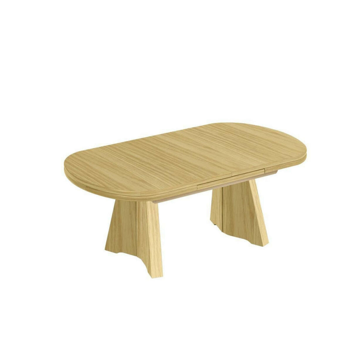 Bild 1 von Venda Couchtisch, Eiche, Holz, Metall, Eiche, furniert, oval, 71x54-73 cm, ausziehbar, höhenverstellbar, Wohnzimmer, Wohnzimmertische, Couchtische, Metall-Couchtische