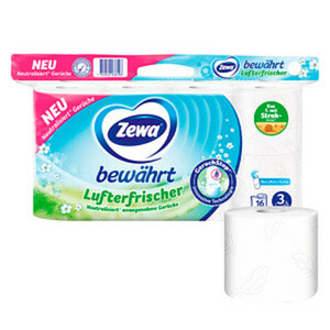 Zewa Toilettenpapier bewährt Lufterfrischer 3-lagig 16 Rollen