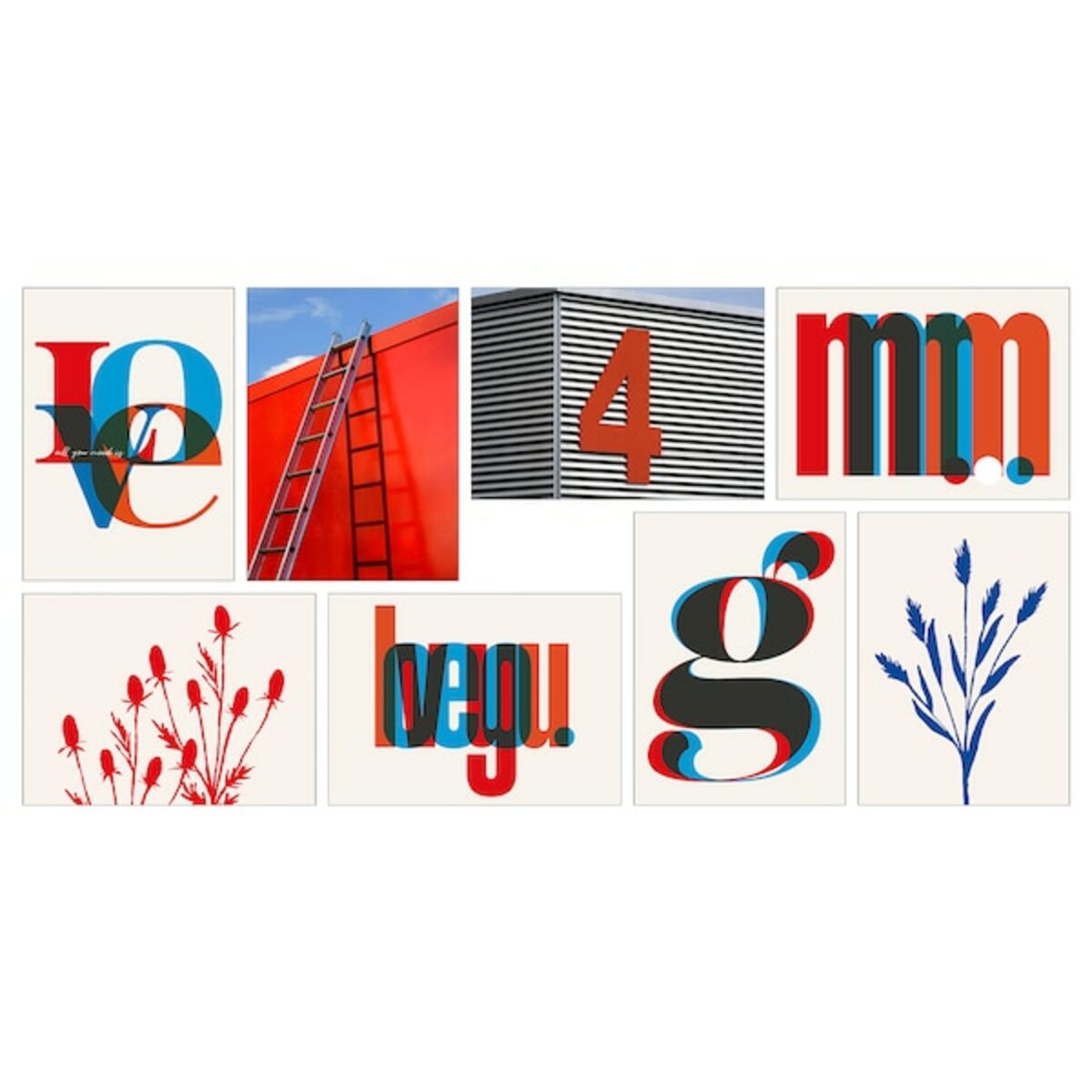 Bild 1 von VÄXBO  Kunstkarte, Rotblaue Liebe 13x18 cm