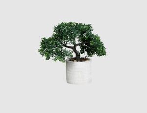 Kunstblume Bonsai getopft Grau