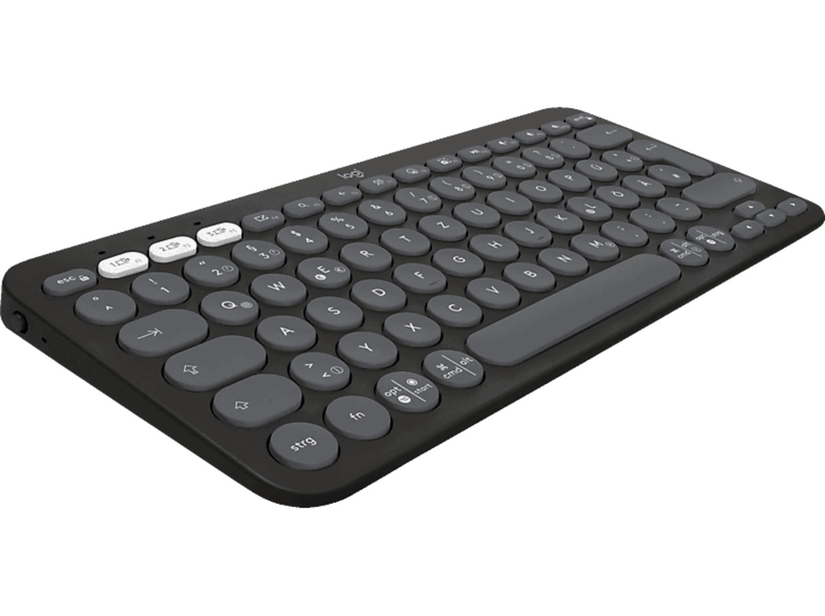 Bild 1 von LOGITECH Pebble Keys 2 K380s, Easy-Switch für Windows, macOS, iPadOS, Android, ChromeOS, Tastatur, Standard, Kabellos, Graphite