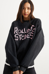 C&A CLOCKHOUSE-Sweatshirt-Rolling Stones, Schwarz, Größe: XS