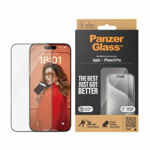 PanzerGlass™ Displayschutz iPhone 15 Pro | Ultra-Wide Fit m. EasyAligner
