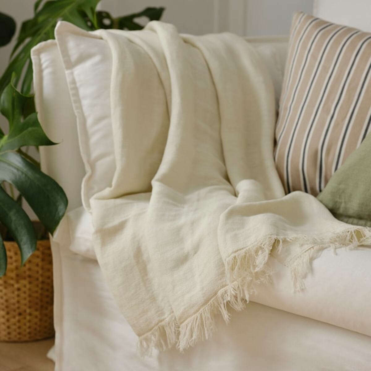 Bild 3 von DYTÅG  Plaid, elfenbeinweiß 130x170 cm