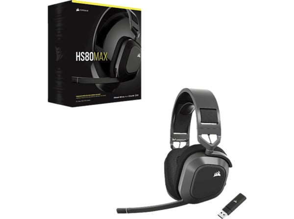 Bild 1 von CORSAIR HS80 Max, Over-ear Gaming Headset Bluetooth Stahlgrau