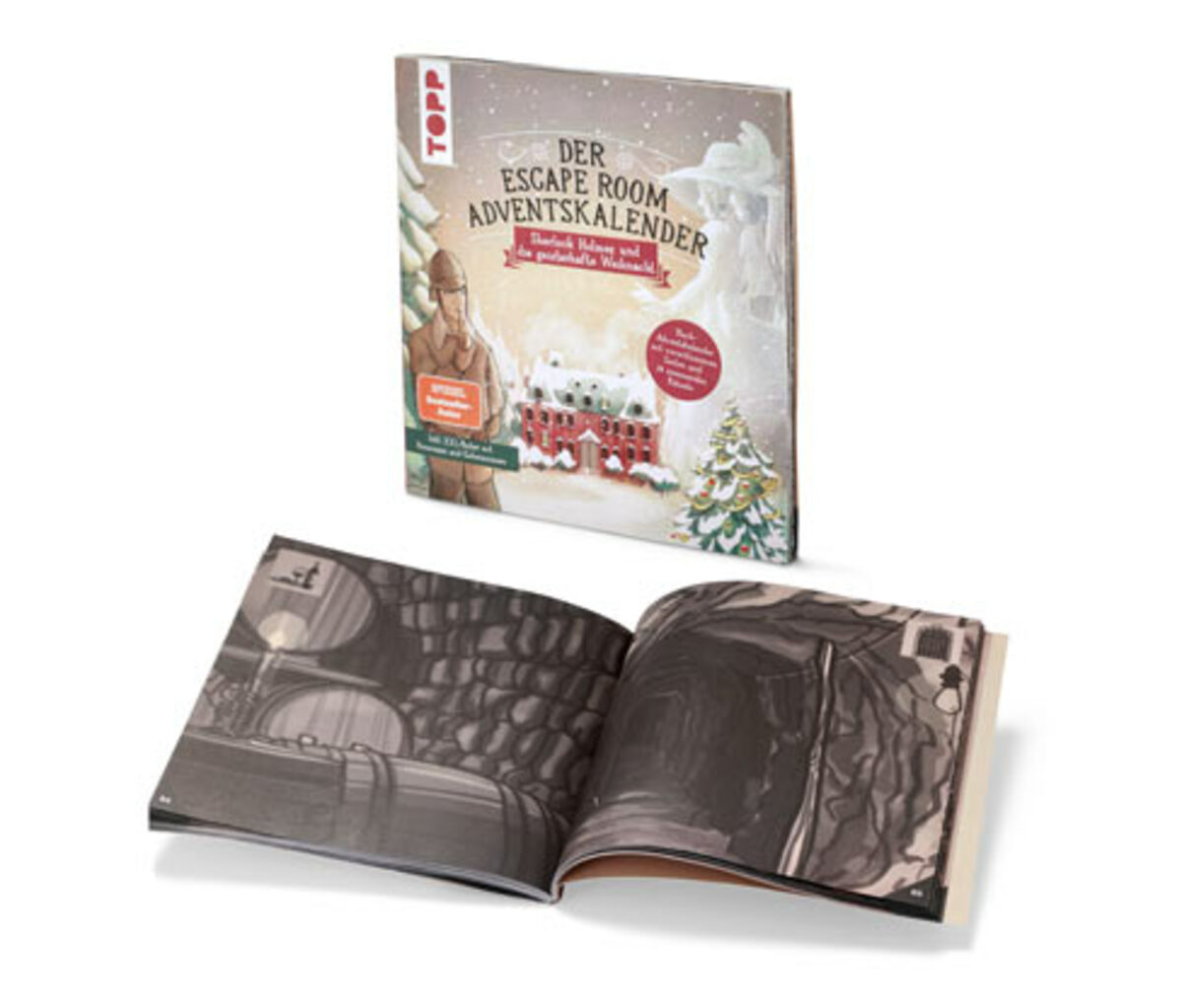 Bild 1 von Escape-Adventskalenderbuch »Sherlock Holmes und die geisterhafte Weihnacht«