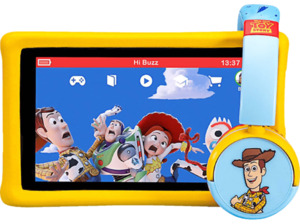PEBBLE GEAR Toy Story Tablet + Headphone Bundle Kindertablet, Mehrfarbig