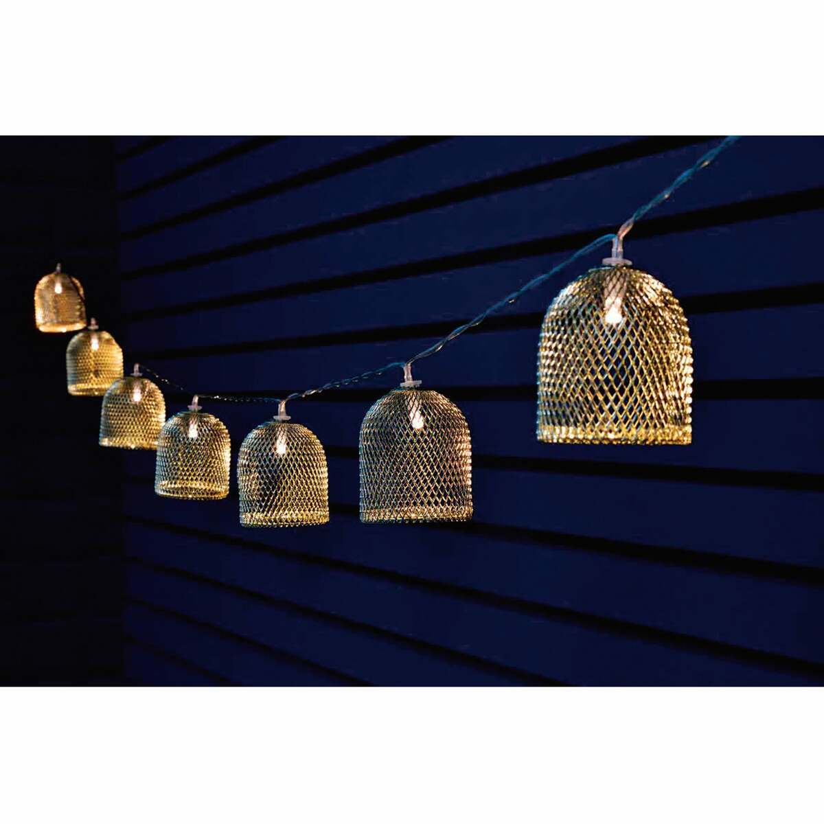 Bild 1 von Solar Lichterkette 12 Metallnetz Laternen L2m