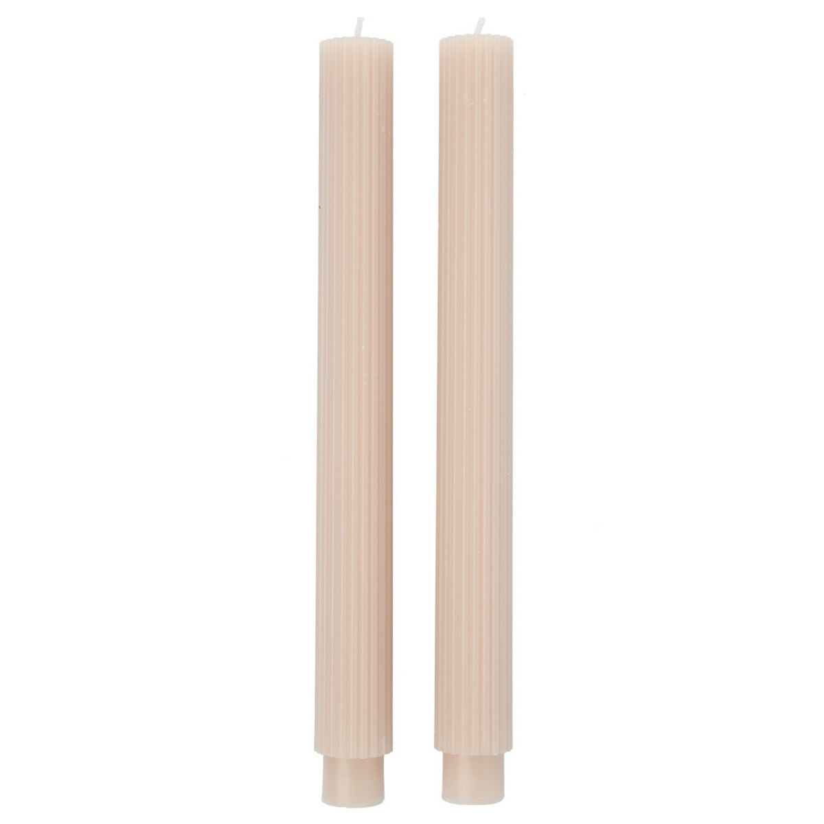 Bild 1 von 2 Stabkerzen in geriffelter Optik CREME