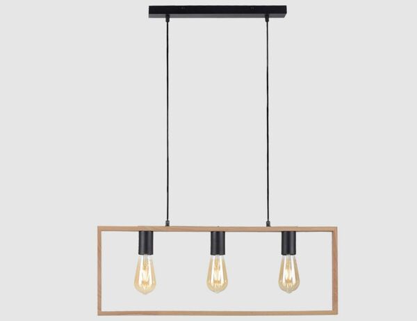 Bild 2 von Pendelleuchte Holzoptik Schwarz